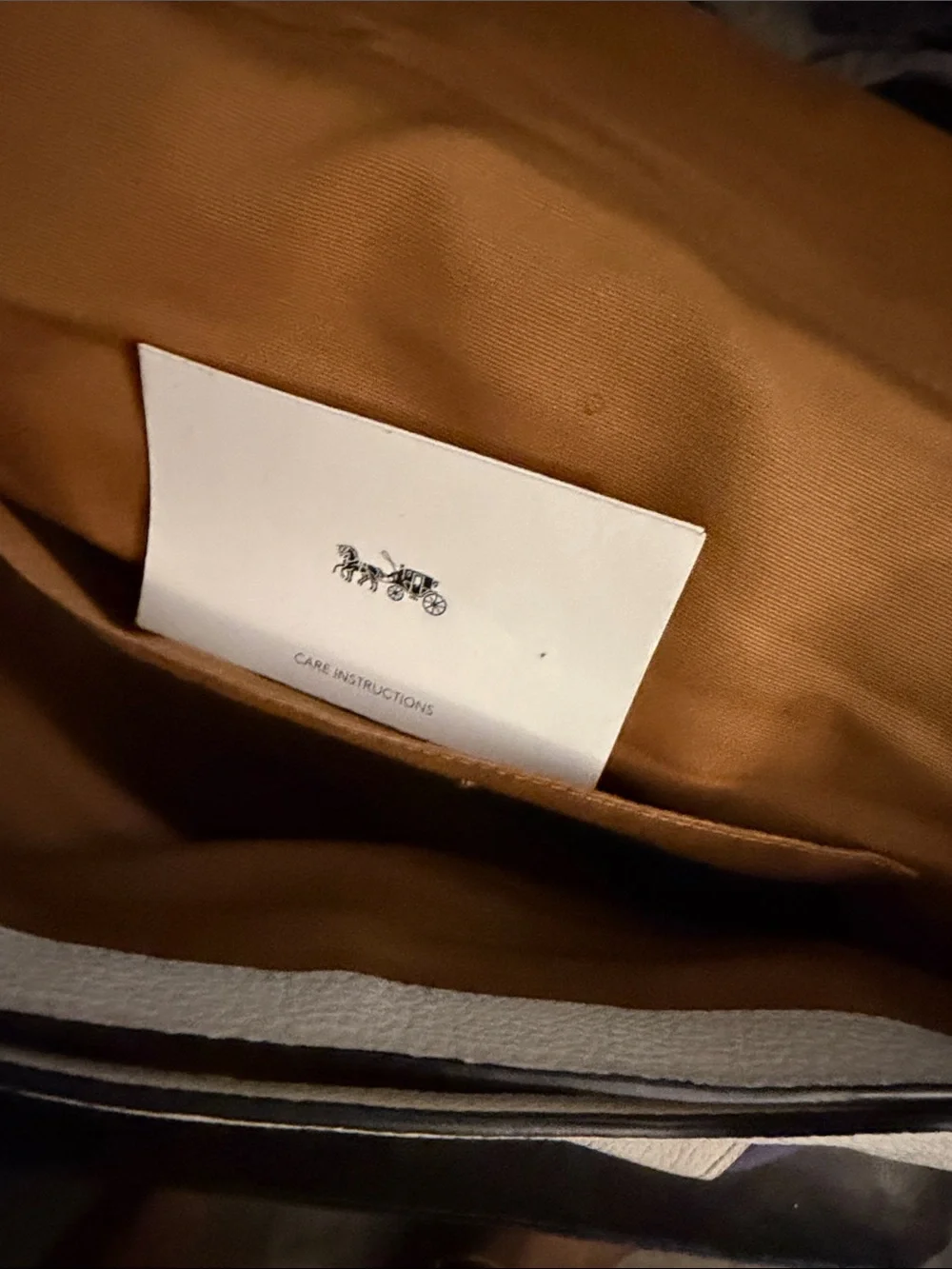 Coach Cream Pebbled Leather Crossbody with Rainbow Stripe Strap - Picture 4 of 7